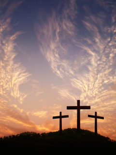 three crosses at sunrise