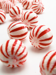 red and white hard candies