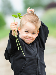 boy with shamrock