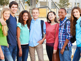 group of happy teens